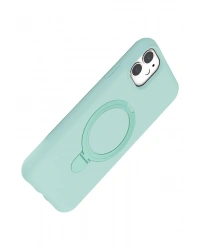 Newface Apple iPhone 11 Regal Magsafe Standlı Kapak - Su Yeşili