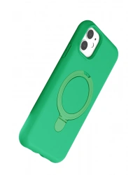Newface Apple iPhone 11 Regal Magsafe Standlı Kapak - Yeşil