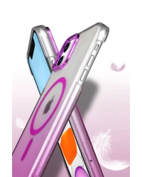 Newface Apple iPhone 12 Glossy Magsafe Kapak - Pembe