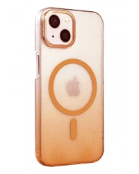 Newface Apple iPhone 14 Glossy Magsafe Kapak - Turuncu