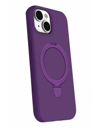 Newface Apple iPhone 15 Plus Regal Magsafe Standlı Kapak - Derin Mor