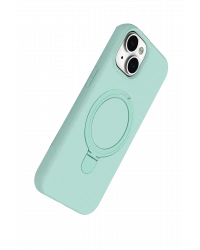 Newface Apple iPhone 15 Plus Regal Magsafe Standlı Kapak - Su Yeşili