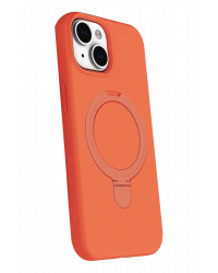 Newface Apple iPhone 15 Plus Regal Magsafe Standlı Kapak - Turuncu