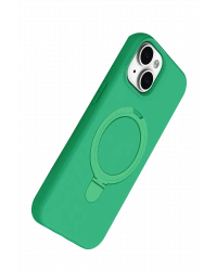 Newface Apple iPhone 15 Plus Regal Magsafe Standlı Kapak - Yeşil