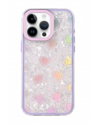 Newface Apple iPhone 15 Pro Lumi Desenli Kapak - Mor