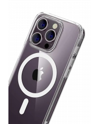 Newface Apple iPhone 15 Pro Max Combo Sert Şeffaf Magsafe Kapak - Şeffaf