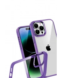 Newface Apple iPhone 15 Pro Max Razer Lensli Silikon - Mor