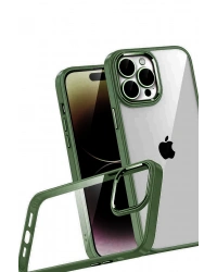 Newface Apple iPhone 15 Pro Max Razer Lensli Silikon - Yeşil