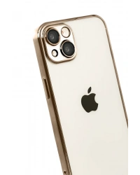 Newface Apple iPhone 15 Razer Lensli Silikon - Çöl Titanyum