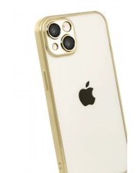 Newface Apple iPhone 15 Razer Lensli Silikon - Gold