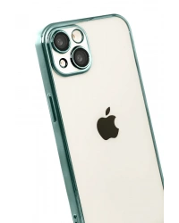 Newface Apple iPhone 15 Razer Lensli Silikon - Yeşil