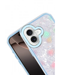 Newface Apple iPhone 16 Lumi Desenli Kapak - Mavi