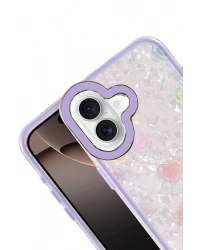 Newface Apple iPhone 16 Lumi Desenli Kapak - Mor