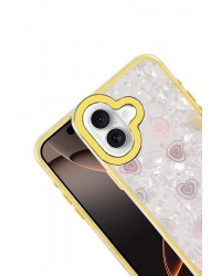 Newface Apple iPhone 16 Lumi Desenli Kapak - Sarı