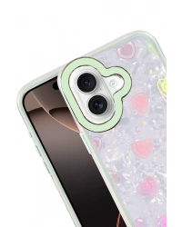 Newface Apple iPhone 16 Lumi Desenli Kapak - Yeşil