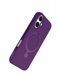 Newface Apple iPhone 16 Plus Regal Magsafe Standlı Kapak - Derin Mor