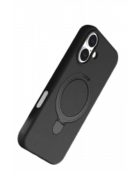 Newface Apple iPhone 16 Regal Magsafe Standlı Kapak - Siyah