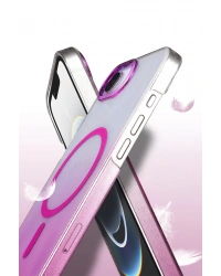 Newface Apple iPhone 16E Glossy Magsafe Kapak - Pembe