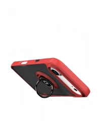 Newface Apple iPhone 17 Air Montreal Yüzüklü Silikon Kapak - Kırmızı