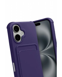 Newface Apple iPhone 17 Kelvin Kartvizitli Silikon - Derin Mor