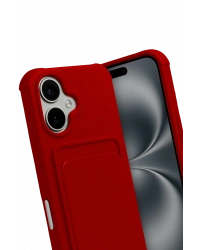 Newface Apple iPhone 17 Kelvin Kartvizitli Silikon - Kırmızı