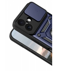 Newface Apple iPhone 17 Pars Lens Yüzüklü Silikon - Lacivert