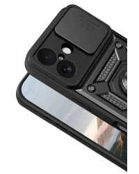 Newface Apple iPhone 17 Pars Lens Yüzüklü Silikon - Siyah