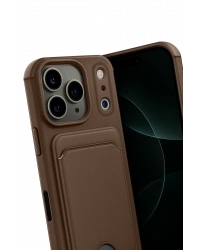 Newface Apple iPhone 17 Pro Kelvin Kartvizitli Silikon - Kahverengi