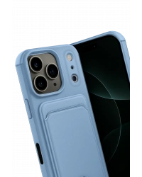 Newface Apple iPhone 17 Pro Kelvin Kartvizitli Silikon - Mavi