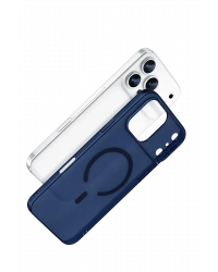 Newface Apple iPhone 17 Pro Max Combo Sert Şeffaf Magsafe Kapak - Mavi