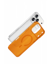 Newface Apple iPhone 17 Pro Max Combo Sert Şeffaf Magsafe Kapak - Turuncu