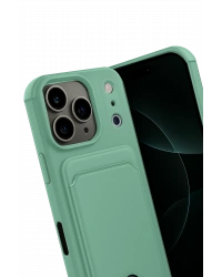 Newface Apple iPhone 17 Pro Max Kelvin Kartvizitli Silikon - Açık Yeşil