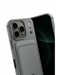 Newface Apple iPhone 17 Pro Max Kelvin Kartvizitli Silikon - Gri