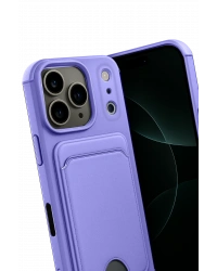 Newface Apple iPhone 17 Pro Max Kelvin Kartvizitli Silikon - Lila