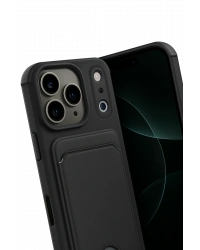 Newface Apple iPhone 17 Pro Max Kelvin Kartvizitli Silikon - Siyah