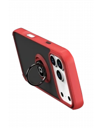 Newface Apple iPhone 17 Pro Montreal Yüzüklü Silikon Kapak - Kırmızı