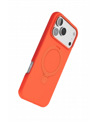 Newface Apple iPhone 17 Pro Regal Magsafe Standlı Kapak - Turuncu