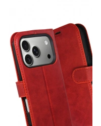 Newface Apple iPhone 17 Pro Trend S Plus Kapaklı Kılıf - Kırmızı