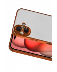 Newface Apple iPhone 17 Razer Lensli Silikon - Turuncu