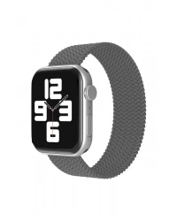 Newface Apple Watch 38mm Ayarlı Solo Silikon Kordon - Gri