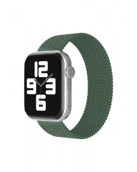 Newface Apple Watch 38mm Ayarlı Solo Silikon Kordon - Haki Yeşil