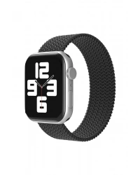 Newface Apple Watch 38mm Ayarlı Solo Silikon Kordon - Siyah