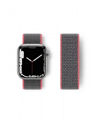 Newface Apple Watch 38mm Hasırlı Cırtcırtlı Kordon - Pembe