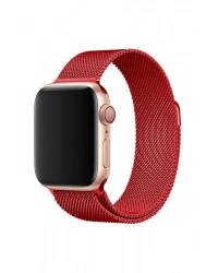 Newface Apple Watch 38mm Metal Mıknatıslı Kordon - Kırmızı