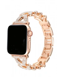 Newface Apple Watch 38mm Node Taşlı Kordon - Siyah