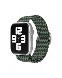 Newface Apple Watch 38mm Star Kordon - Zigzag Yeşil-Siyah
