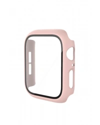 Newface Apple Watch 41mm Camlı Kasa Ekran Koruyucu - Pembe