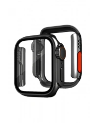 Newface Apple Watch 41mm Watch 49mm Kasa Dönüştürücü ve Ekran Koruyucu - Siyah