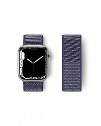 Newface Apple Watch 42mm Hasırlı Cırtcırtlı Kordon - Lacivert