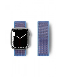 Newface Apple Watch 42mm Hasırlı Cırtcırtlı Kordon - Mor